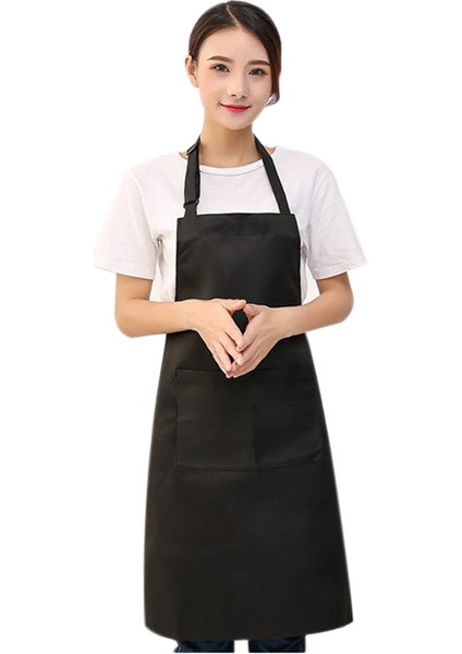 Paket Pamuk Ayarlanabilir Önlük 2 Cepli Pişirme Mutfak Önlükleri Kadın Erkek Şef, Siyah (Yurt Dışından) fiyatları