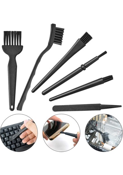 Eıtgzwas 6'sı 1 Arada Plastik Küçük Taşınabilir Saplı Naylon Anti Statik Fırçalar Temizleme Klavye Fırça Seti, Siyah (Fermuarlı Çanta) (Yurt Dışından) fiyatları