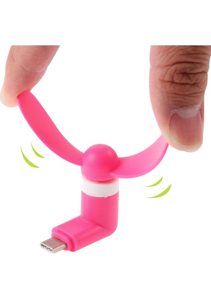 Otg Işlevli Cep Telefonları Için Iki Yapraklı Moda USB 3.1 Tip-C Bağlantı Noktalı Mini Fan (Yurt Dışından)