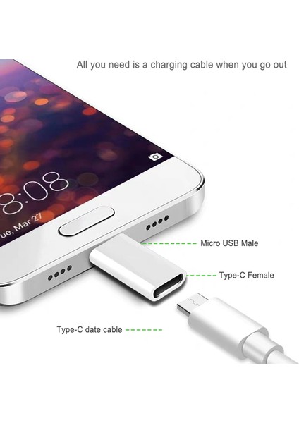 USB Tip C - Mikro USB Android Adaptör Konektörü - Akıllı Telefon Tablet Için Mikro USB Erkek - Tip C Dişi Dönüştürücü (Yurt Dışından)