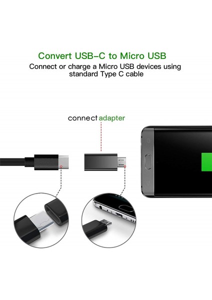 USB Tip C - Mikro USB Android Adaptör Konektörü - Akıllı Telefon Tablet Için Mikro USB Erkek - Tip C Dişi Dönüştürücü (Yurt Dışından)