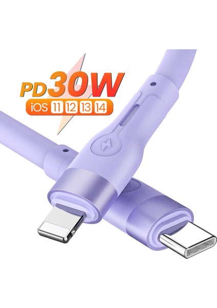 Pd 30W Hızlı Şarj USB Kablosu iPhone 14 13 12 11 Pro Max USB Tip C - 8-Pin Kablo iPhone USB Veri Kablosu Şarj Kablosu (Yurt Dışından)