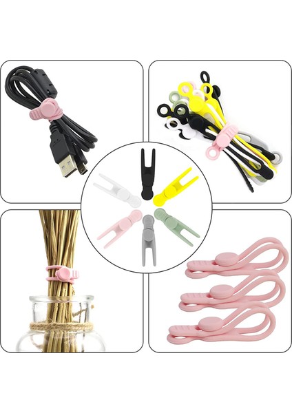 24 Paket 4.2 Inç Ayarlanabilir Silikon Kablo Askıları Kablo Düzenleyici Kablo Sarma ve Kanca Döngü (Yurt Dışından) indirimleri