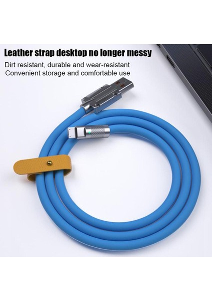 120W 6A Süper Hızlı Şarj Tip-C Ip-Hone Sıvı Silikon Kablo Hızlı Şarj USB Kablosu Xiaomi Huawei Samsung Piksel USB Kalın Veri Hattı (Yurt Dışından)