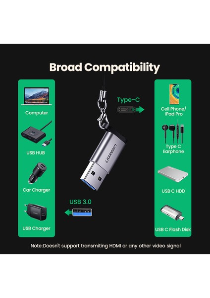 Ugreen USB C Adaptörü USB A 3.0 Erkek USB 3.1 Tip C Dişi Konnektör Tip-C Adaptör Samsung S9 S8 Huawei P10 P20 USB C Hub-Alüminyum Kabuk (Yurt Dışından) fırsatları