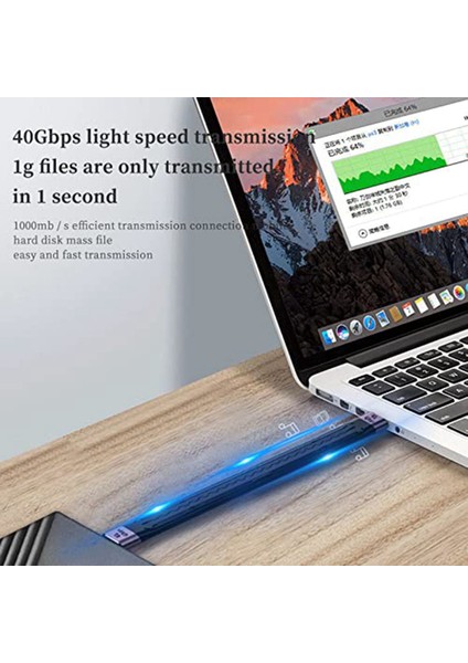 Hızlı Şarj Veri Kablosu 40GB Çift Uçlu Esnek Ultra Kısa Kablo, C Kısa Kablo USB C Erkek - USB C Erkek Fpc Tasarımı (Yurt Dışından)
