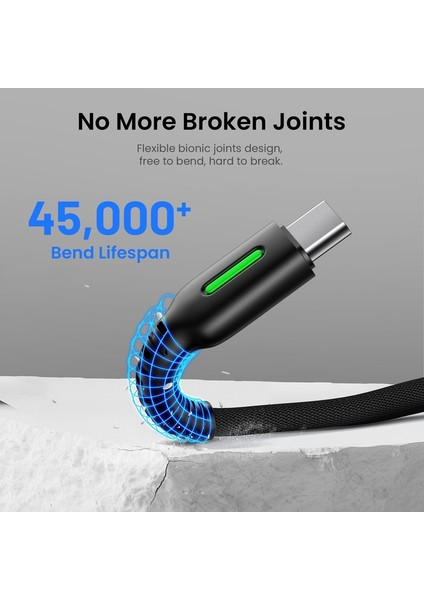 Inıu 3.1A Tip C USB Kablosu LED Hızlı Şarj Cep Telefonu Şarj Cihazı Veri Kablosu Huawei Xiaomi Mi Redmi Samsung Lg (Yurt Dışından) modelleri