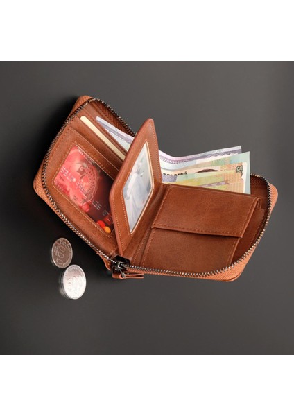 Bozuk Para Cüzdanı Erkek Cüzdan Koreli Erkek Kısa Cüzdan Fermuarlı Pu Cüzdan Bozuk Para Cüzdanı (Yurt Dışından)