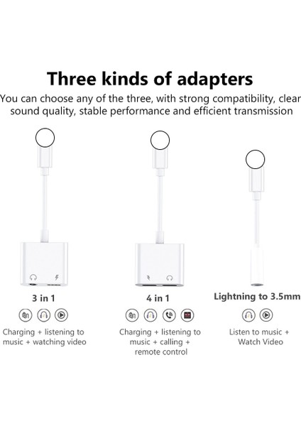 Çift Aydınlatma Ses Adaptörü IPhone Xs Max Xr x 8 Artı 3.5mm Jack Kulaklık Şarj Aux 2 In 1 Splitter Ios 11 12 (Yurt Dışından) modelleri