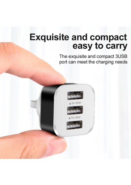Bağlantı Noktalı Mini ve Taşınabilir USB Uzatma Adaptörü Yalnızca Sınırlı Şarj Olan Usb2.0 Bağlantı Noktası Ayırıcı Seyahat Şarj Cihazı Soketi (Yurt Dışından)