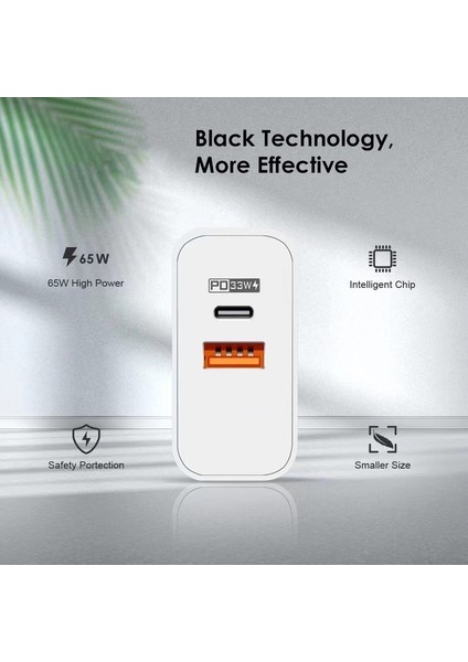 65W Hızlı Şarj USB C Şarj Cihazı / Ab Güç Adaptörü / Ingiltere Abd Tak Şarj Tipi C Kablosu (Yurt Dışından)