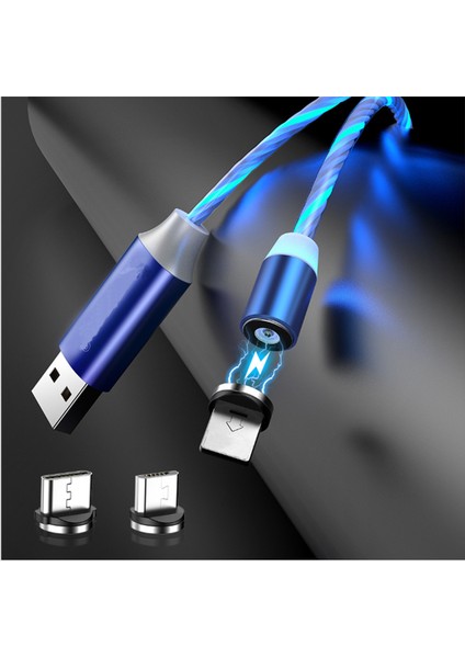 Manyetik Glow LED Aydınlatma Hızlı Şarj USB Kablosu Xiaomi Redmi Için 8 8A 7A 6A 5 Artı 4A 4x 5A Not 7 8 Pro 8t iPhone Samsung (Yurt Dışından)