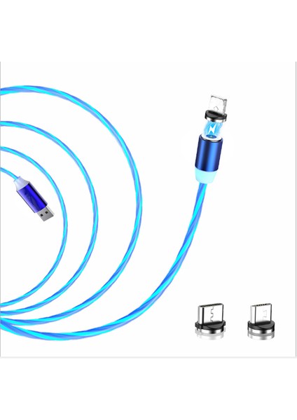 Manyetik Glow LED Aydınlatma Hızlı Şarj USB Kablosu Xiaomi Redmi Için 8 8A 7A 6A 5 Artı 4A 4x 5A Not 7 8 Pro 8t iPhone Samsung (Yurt Dışından)