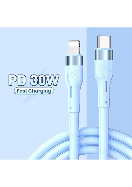 PD30W USB C Hızlı Şarj Kablosu iPhone 14 13 12 Pro Max Sıvı Silikon Cep Telefonu Kökenli Şarj Kablosu C Tipi Veri Kablosu (Yurt Dışından)