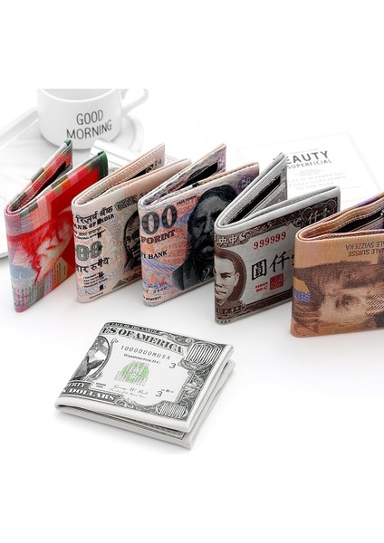 Yaratıcılık Erkek Kadın Gerçekçi Baskı Deri Cüzdan Kımlık Kredi Kartı Depolama Tutucu Çantalar Moda Para Klipleri Dolar Carteras (Yurt Dışından) fiyatları