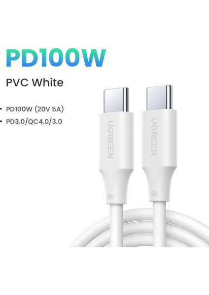 Ugreen USB C - USB C Kablosu, Pd3.0 100W USB C Kablosu 5A, MacBook Pro 2022, iPad Pro 2022, Samsung Galaxy S22/Z Fold, Google Pixel, Ps5, Switch Için C Tipi Kablo (Yurt Dışından)
