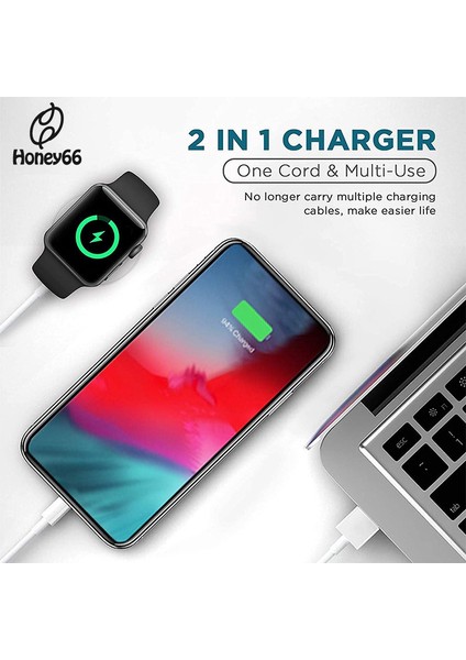 Hızlı Akıllı 2 In 1 Şarj Kablosu Manyetik Kablosuz Qı Şarj Kablosu Tüm IPhone ve Ipad'ler Için Dayanıklı Şarj Kablosu (Yurt Dışından) fiyatları