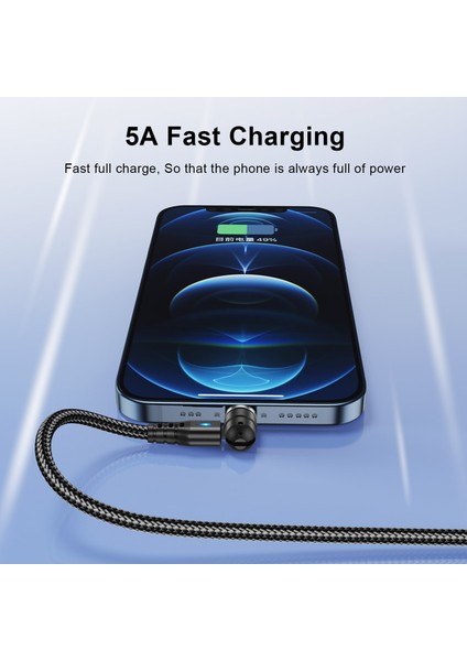 Uslıon 540 Döndür 5A Manyetik Kablo Hızlı Şarj Mikro USB Tip C Kablo iPhone Xiaomi Için Mıknatıs Şarj Cihazı Tel Kablosu USB Kablosu (Yurt Dışından) indirimleri