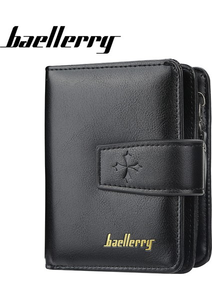 Baellerry Erkekler Küçük Cüzdan Çok Fonksiyonlu Fermuar Toka Bozuk Para Cüzdanı Çoklu Kart Paketi Yumuşak Deri Cüzdan Carteira Masculina (Yurt Dışından)
