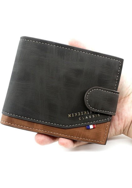 Marka Erkek Cüzdan Çile Üç Kat Erkek El Çantası Fermuarlı Para Cebi Vintage Para Çantalar Yeni Kart Tutucu Çanta Cartera Hombre (Yurt Dışından)