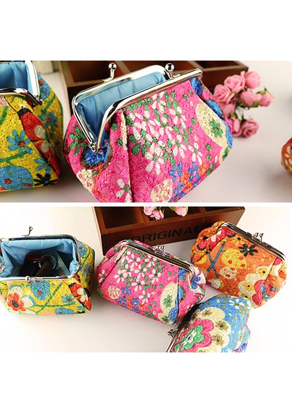 Kadın Moda Sevimli Çiçekler Işlemeli Kılıf Cüzdan Kart Anahtarları Kese Sikke Çanta (Yurt Dışından) fiyatları