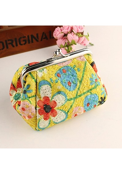 Kadın Moda Sevimli Çiçekler Işlemeli Kılıf Cüzdan Kart Anahtarları Kese Sikke Çanta (Yurt Dışından) fırsatları