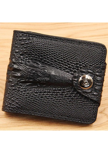 Erkek Cüzdan Deri Hakiki Kısa Çanta Billetera Hombre Vintage Stil Cartera Hombre Timsah Iş Bifold Çanta Tasarımcısı (Yurt Dışından) fırsatları
