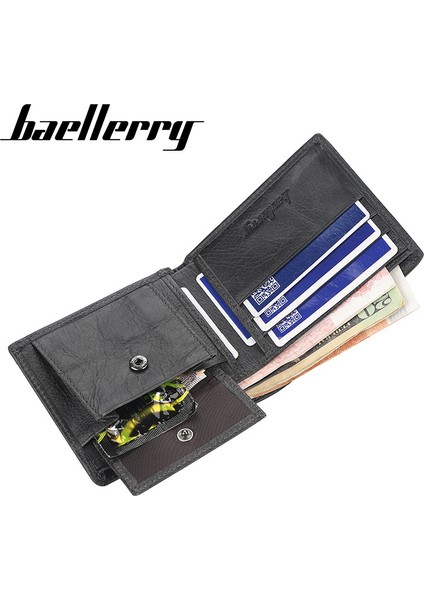 Baellerry Erkek Kısa Deri Cüzdan Avrupa ve Amerika Ince Çoklu Kartlı Ehliyet Bozuk Para Cüzdanı Gençlik Cüzdanı (Yurt Dışından) fiyatları