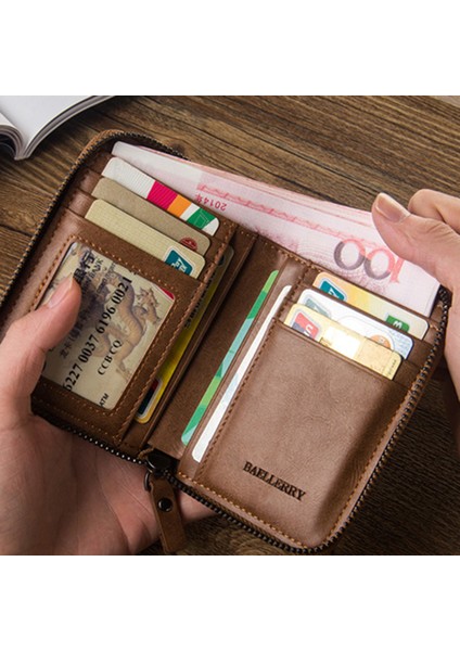 Alışveriş Için Çoklu Yuvalı Cüzdan Pürüzsüz Yüzeyli Katlanır Erkek Fermuarlı Para Çantası (Yurt Dışından) fiyatları