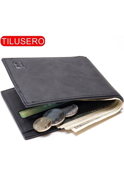 Moda Mini Ince Cüzdan Erkek Para Çanta Para Çantası Fermuar Kısa Erkek Cüzdan Kart Sahibinin Kompakt Para Çantalar (Yurt Dışından)