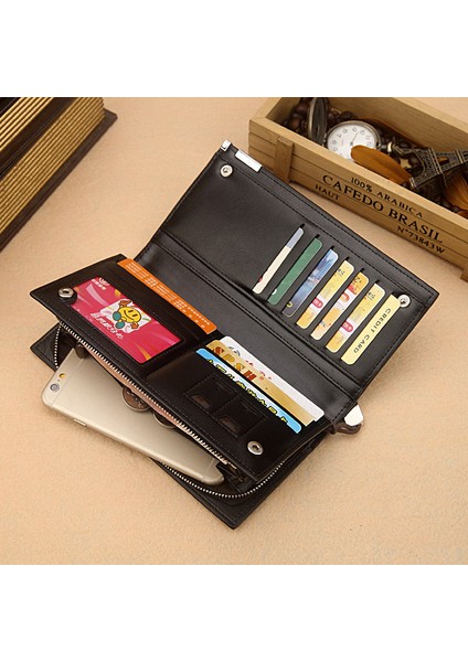 Iş Erkek El Çantası Büyük Kapasiteli Moda Gençlik Düz Renk Uzun Cüzdan Cep Telefonu Çantası Nokta Tek Parça (Yurt Dışından) modelleri