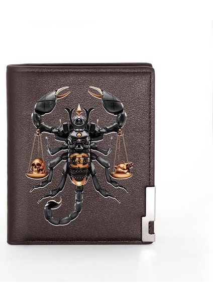 Yüksek Kaliteli Kafatası Kalp Akrep Kapak Erkek Kadın Deri Cüzdan Cüzdan Ince Kredi Kartı/kimlik Tutucular Ekler Kısa Çantalar (Yurt Dışından) indirimleri