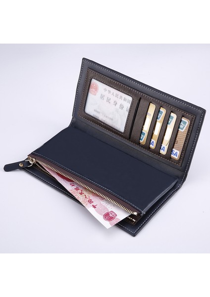 2022 Yeni Erkek Uzun Cüzdan Kore Versiyonu Moda Çoklu Kart Değişimi Fermuarlı Çanta Ekose Öğrenci Cüzdan Gelgit (Yurt Dışından) modelleri