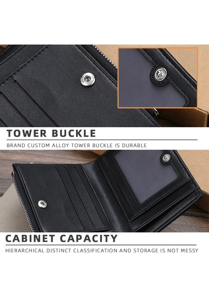 Baellerry Erkek Kısa Cüzdan Çoklu Kart Ince Kesit Fermuar Tokalı Çanta DR023 (Yurt Dışından) modelleri