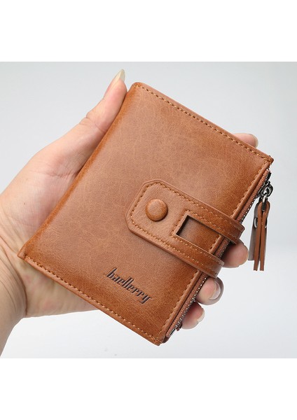 Modaya Uygun Yeni Erkek Kısa Cüzdan Kore Versiyonu Fermuarlı Çok Fonksiyonlu Cüzdan, Erkekler Için Büyük Kapasiteli Çok Kartlı Bozuk Para Cüzdanı (Yurt Dışından)