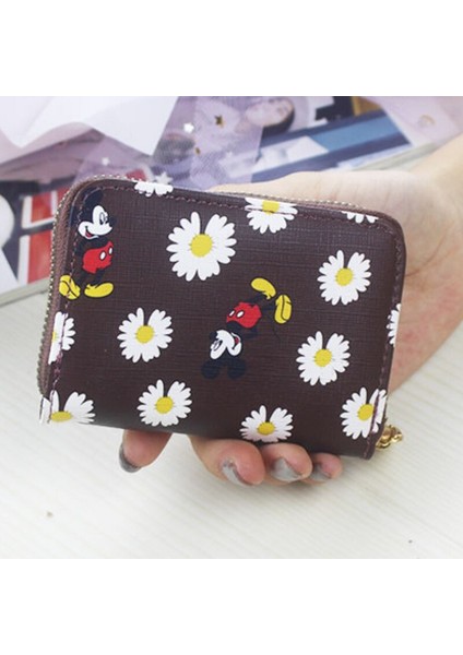 Disney Karikatür Mickey Anti-Manyetiklik Giderme Kart Tutucu Pu Fermuar Büyük Kapasiteli Moda Lüks Bayan Cüzdan Kısa Kız Bozuk Para Cüzdanı (Yurt Dışından) fırsatları