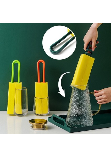 El Çift Başlı Yumuşak Sünger Fırça Hızlı Köpük Sofra Kitchware Lavabo Kir Çıkarma Fırçası Pratik Aile Temizlik Araçları 1 Adet (Yurt Dışından)