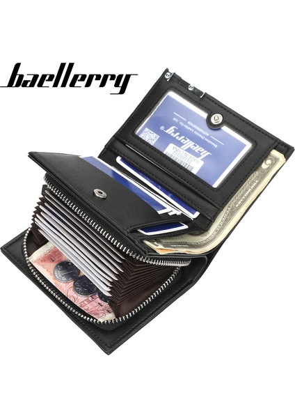 Baellerry Yeni Erkek Kısa Cüzdan Moda Rahat Organ Kart Tutucu Büyük Kapasiteli Fermuarlı Cüzdan (Yurt Dışından) fiyatları