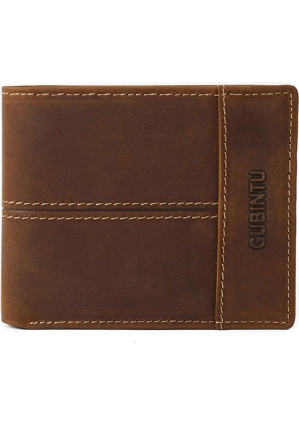 Erkekler Rahat Para Para Dikiş Tarzı Düz Renk Pu Deri Para Dolar Cüzdan (Yurt Dışından)