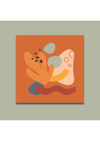 Tekli Kare Kanvas Banyo Tablosu Turuncu Renkli Şekiller modelleri