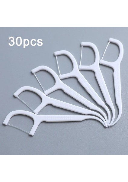 30/50/100 Adet Çanta Beyaz Diş Ipi Çekme Diş Temizleyici Çubukları Ağız Hijyeni Bakımı Diş Tek Kullanımlık Kürdan Aracı 7.5cm Temiz Ağız (Yurt Dışından)