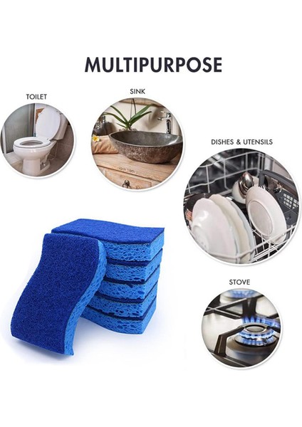 Eıtgzwas 2020 12 Paket Çizilmez Selüloz Ovma Süngeri Kapok Pamuk Bulaşık Yıkama Fırçası, Çift Taraflı Bulaşık Yıkama Süngeri Mutfak Için (Yurt Dışından)
