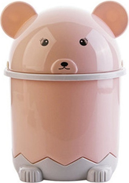Flyeer Yaratıcı Sevimli Masaüstü Çöp Masaüstü Kapaklı Küçük Kağıt Sepeti Mini Flip Plastik Çöp Tenekesi Pembe (Yurt Dışından) modelleri