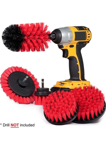 Matkap Fırçası Güç Scrubber Seti Mutfak Temizleme Fırçası Aksesuarları Matkap Fırçası Ataşmanı Tezgah Temizleme Seti Kırmızı (Yurt Dışından) fırsatları