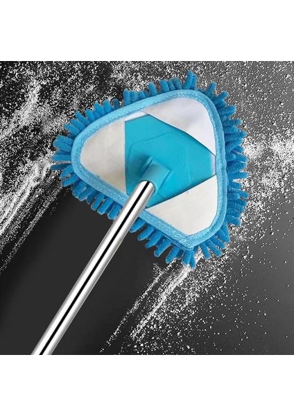 Mini Mop ve Mop Başlığı, Üniversal Tembel Üçgen Mop / Teleskopik Uzun Saplı Temizleme Aletleri / Güçlü Emiş & Islak & Kuru Çift Kullanımlı & 180° Toz Çıkmaz Uç Yok (Yurt Dışından) fırsatları