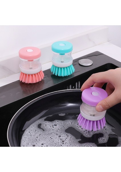 1/3 Adet Mutfak Pres Tipi Otomatik Sıvı Yıkama Fırçası Pot Bulaşık Ev Temizleme Fırçası Dağıtıcı Bulaşık Yıkama Gereçleri Aracı (Yurt Dışından)