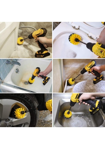 Adet Kombine Matkap Fırça Ovma Fırçası Matkap Spin Scrubber Elektrikli Temizleme Fırçası Araba Banyo Ahşap Zemin Çamaşır Odası Temizleme Için Sabitleme (Yurt Dışından)