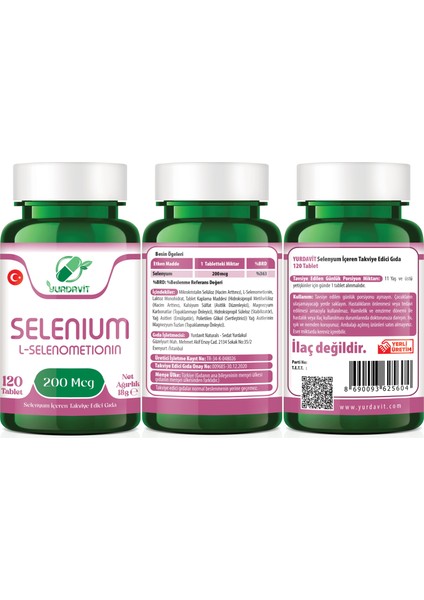 Vitamin C 1000 Mg C Vitamini Kuşburnu Çinko 100 Tablet Selenyum 200 Mcg Selenium 120 Tablet