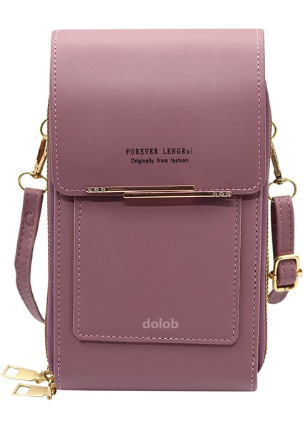 Kadın Cüzdan Uzun Moda Cep Telefonu Çantası Kore Tarzı Kadınlar Için Crossbody Çanta Fermuarlı Dikey Omuz Çantası (Yurt Dışından)