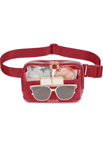Şeffaf Bel Çantası Naylon Su Geçirmez Göğüs Çantası Açık Hava Sporları Koşu Bel Çantası Erkekler ve Kadınlar Için Crossbody Bel Çantası (Yurt Dışından)